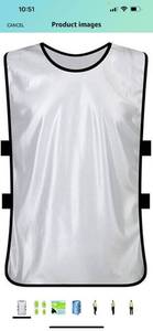 lot 39921 image: Training Vests, Football Jersey, Pinnies for Soccer, White Size Small - Lot of 6