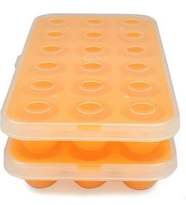 lot 59947 image: Silicone Baby Food Storage Tray (2 Pack) - Pop Out 1oz Portion Silicone Freezer Tray - Non Toxic, BPA & PVC Free