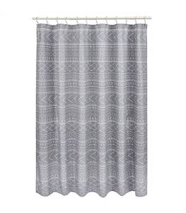 lot 59955 image: Amazon Basics Microfiber Grey Boho Printed Pattern Bathroom Shower Curtain - Grey Boho, 72 Inch