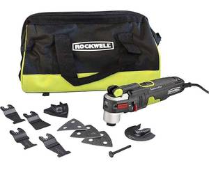 lot 60007 image: Rockwell AW400 F80 Sonicrafter 4.2 Amp Oscillating Multi-Tool with 9 Accessories and Carry Bag