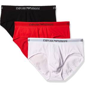 lot 60009 image: Emporio Armani Mens Cotton Briefs, 3-Pack, Medium