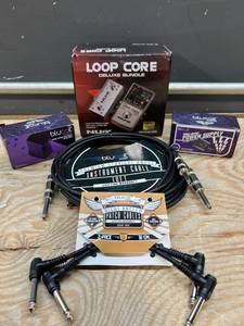 lot 60014 image: GUITAR MANIACS NUX Loop Core Deluxe Guitar Looper 8 hours Loop Time,24-bit Audio,Automatic Tempo Detection with Footswitch, PLUS Blucoil Power Adapters, Patch Cables & Instrument Cables