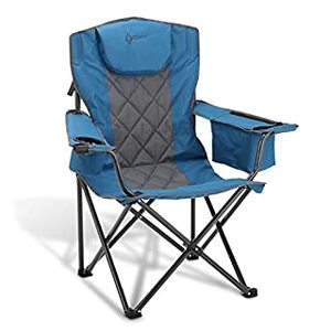 lot 61505 image: ARROWHEAD OUTDOOR Portable Folding Camping Quad Chair w 6-Can Cooler, Cup & Wine Glass Holders, Heavy-Duty Carrying Bag, Padded Armrests, Headrest & Seat, Supports up to 450lbs, USA-Based Support (B09DGVLDLH)