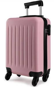 lot 61538 image: Kono 19 Inch Carry On kids luggage Lightweight Hardside Rolling Cabin Small Suitcase with 4 Spinner Wheel Gift for Children (Pink)