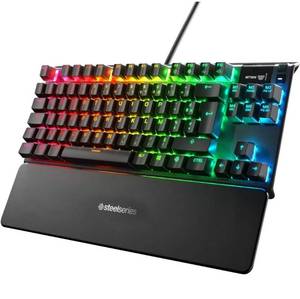 lot 68004 image: SteelSeries Apex Pro TKL - Mechanical Gaming Keyboard - Adjustable Actuation Switches - OLED Smart Display - Compact Form - French AZERTY Layout