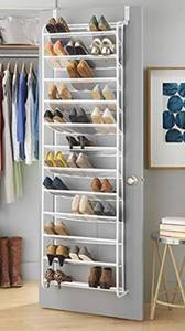 lot 68019 image: Whitmor, White 36-Pair Over The Door Shoe Organizer