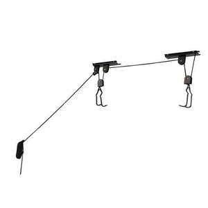 lot 71966 image: Bike Hoists Overhead Pulley System with 100 lb Capacity for Bicycles or Ladders  Secure Garage Ceiling Storage by Rad Cycle (Set of 4)