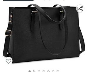 lot 71979 image: Laptop Bag for Women Waterproof Lightweight Leather 15.6 Inch Computer Tote Bag Business Office Briefcase Large Capacity Handbag Shoulder Bag Professional Office Work Bag Black