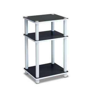 lot 71993 image: Furinno 11087 Just 3-Tier No Tools Tube End Table White with White Tube