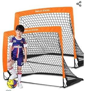lot 71994 image: Dimples Excel Soccer Goals Kids Soccer Net for Backyard 4x3, 2 Set