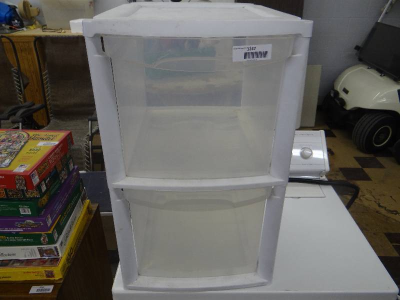 lot 1247 image: 2 Drawer plastic storage tower.