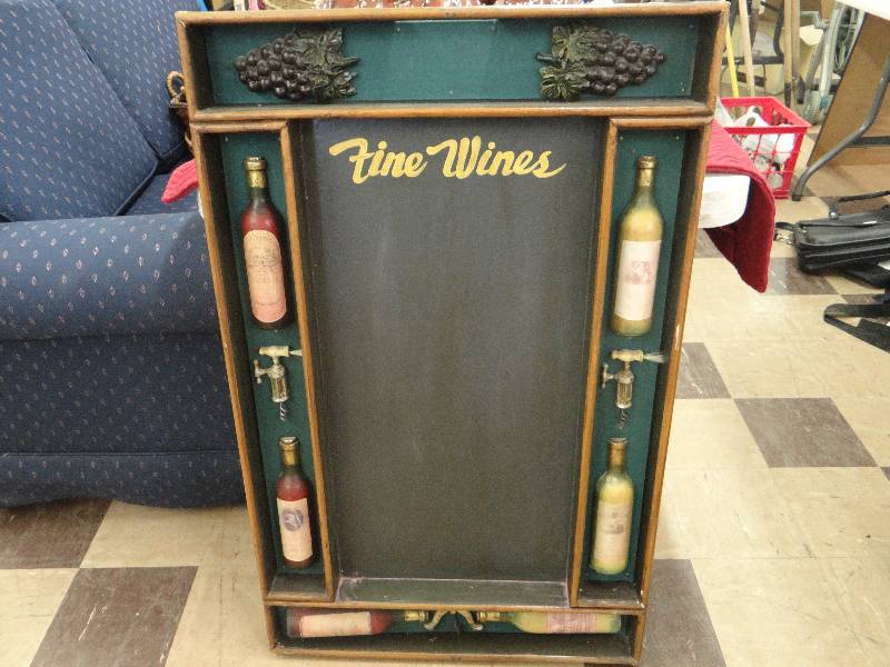 lot 1283 image:  Fine wines chalk board - wall hanger.