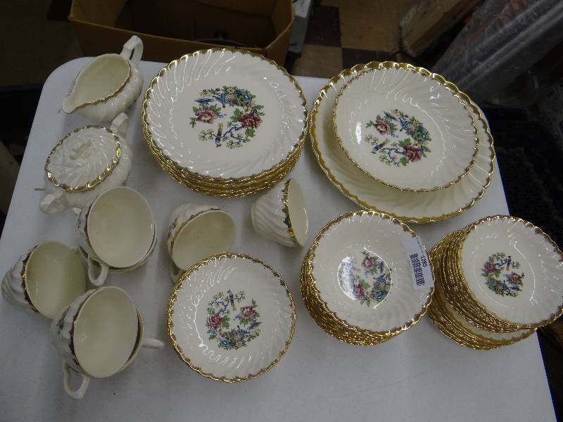 lot 1285 image: 51 pc set royal Ming tree pattern china w22K gold trim.