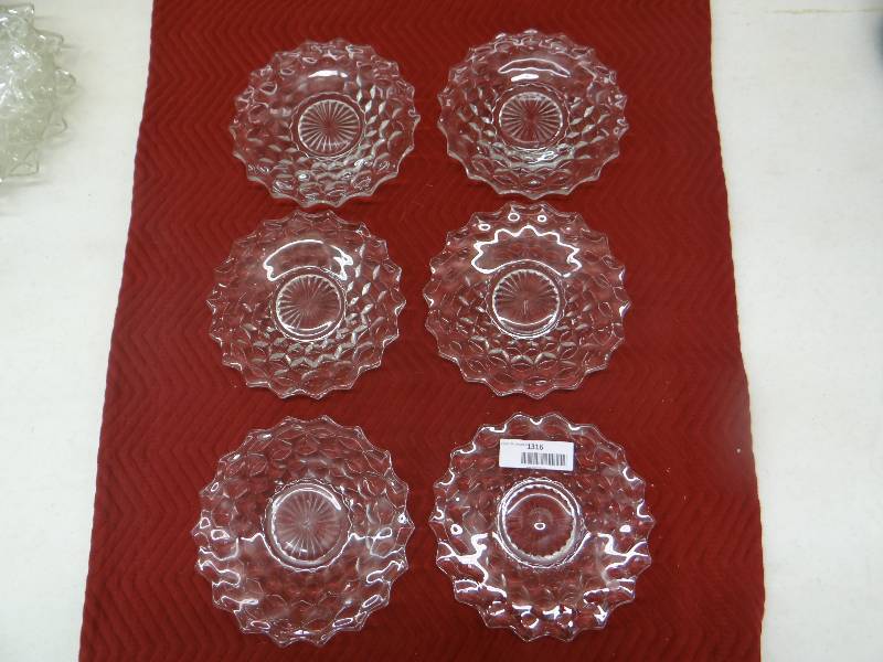 lot 1316 image: Set of 6 fostoria american pattern dessertsalad plates.