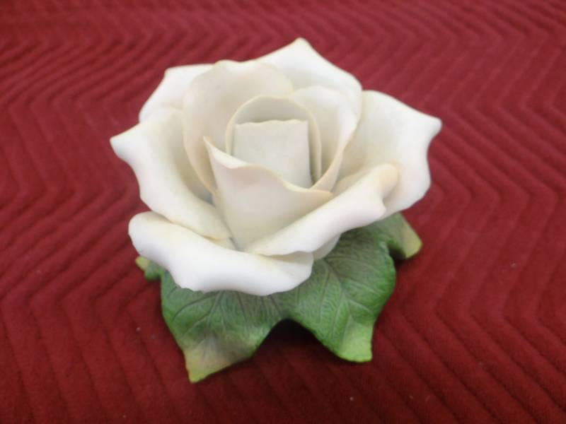 lot 1335 image: Large porcelain rose light holder.