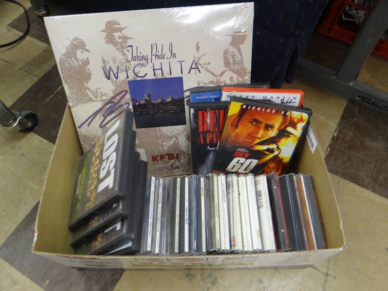 lot 1362 image: Box of CDs, DVDs, Wichita album.