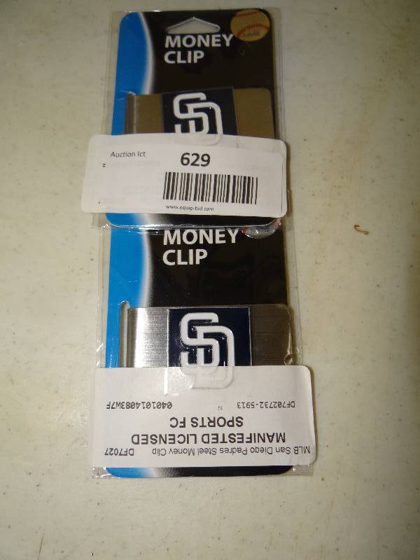 lot 629 image: 2 Padres money clips.