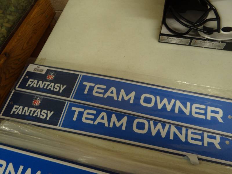 lot 641 image: 2 Fantasy team owner wall signs.
