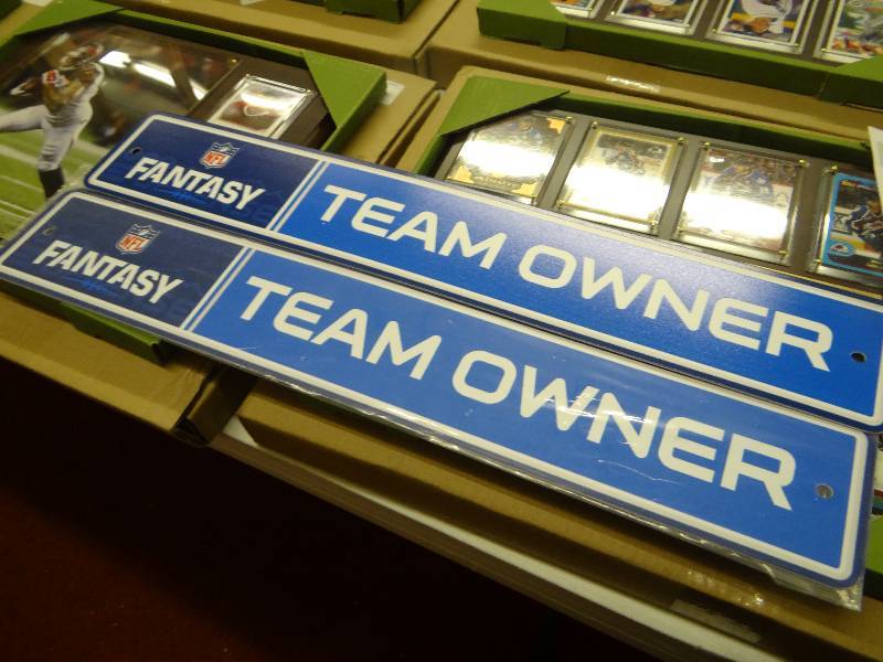 lot 642 image: 2 Fantasy team owner wall signs.