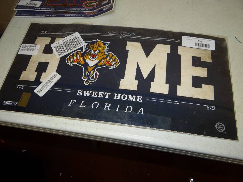lot 651 image: Florida panthers home sweet home sign.