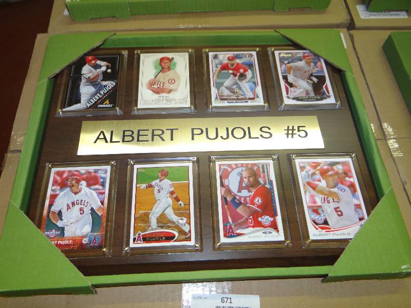 lot 671 image: #5 Albent Pujols 8 card wall display.