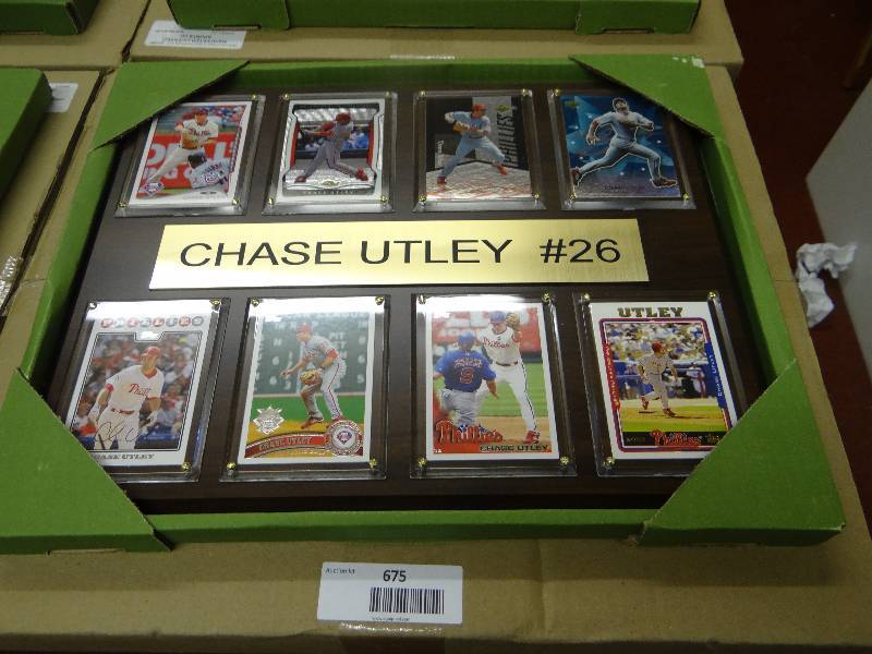 lot 675 image: #26 Chase utley 8 card wall display.