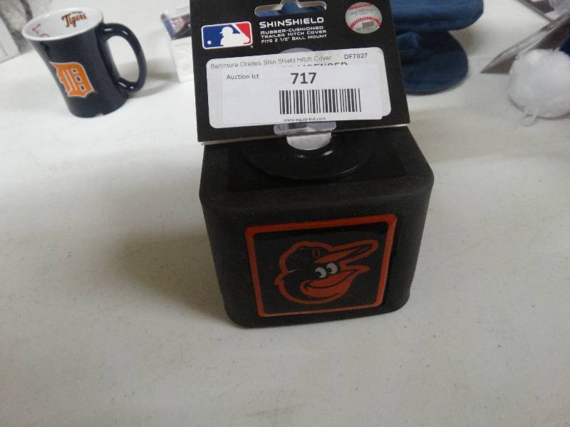 lot 717 image: Baltimore Orioles shield hitch cover.