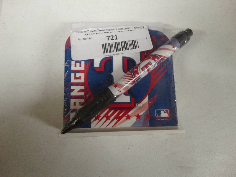 lot 721 image: Texas rangers stationary.