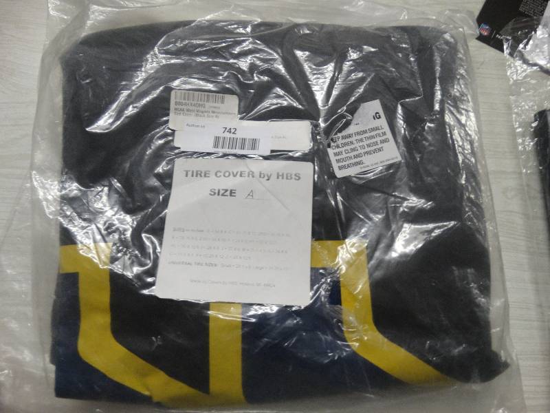 lot 742 image: West Virginia mountaineers tire cover.