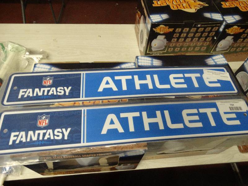 lot 764 image: 2 Fantasy athlete signs.
