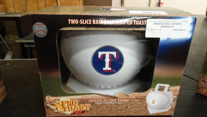 lot 778 image: Texas Rangers  two - slice baseball shaped toaster.