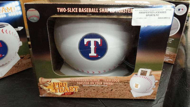 lot 779 image: Texas Rangers  two - slice baseball shaped toaster.