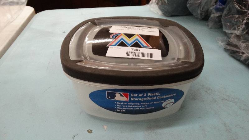 lot 786 image: Miami Marlins 3-Piece food storage.