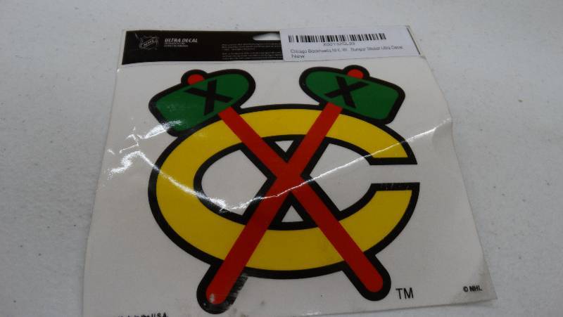 lot 835 image: Black hawks bumper sticker.