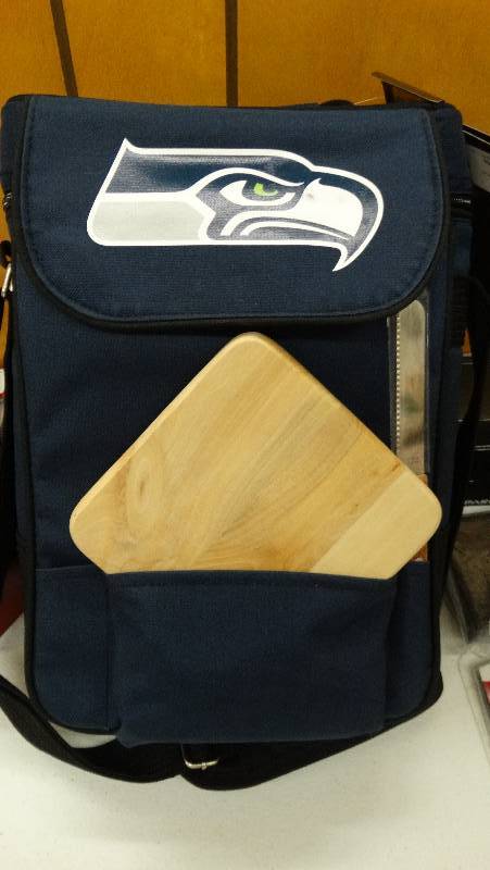 lot 838 image: Seattle Seahawks tailgate bag kit.