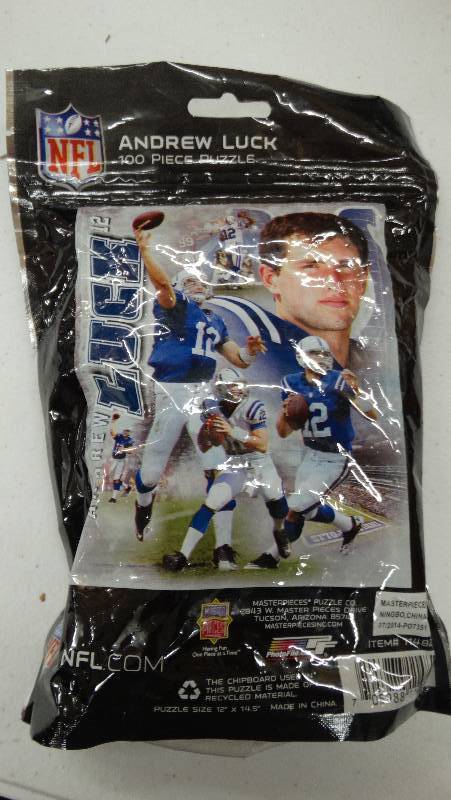 lot 846 image: Andrew Luck 100 piece puzzle.