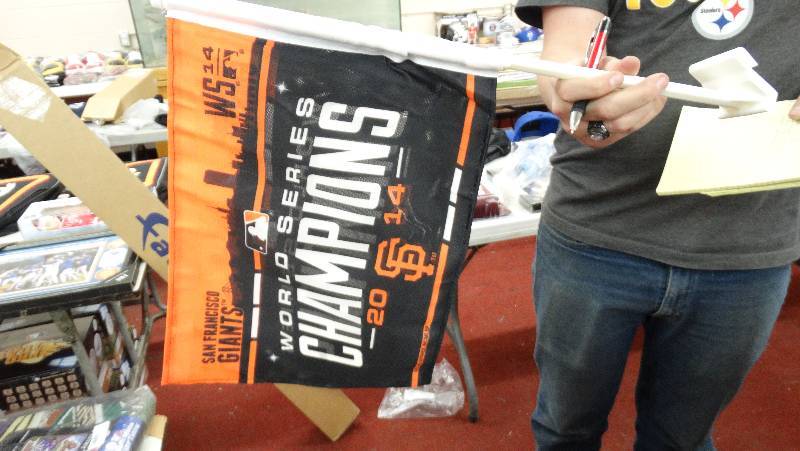 lot 873 image: San Francisco Giants window flag.