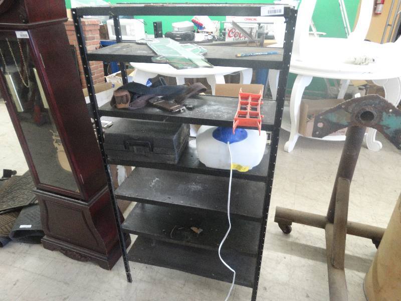 lot 1756 image: Metal shelf wcontents.