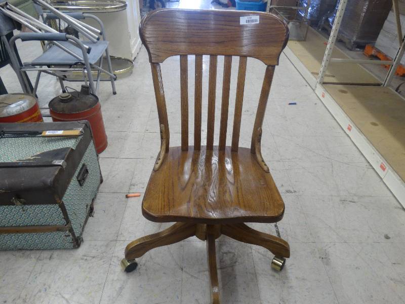 lot 1790 image: Wood office chair.
