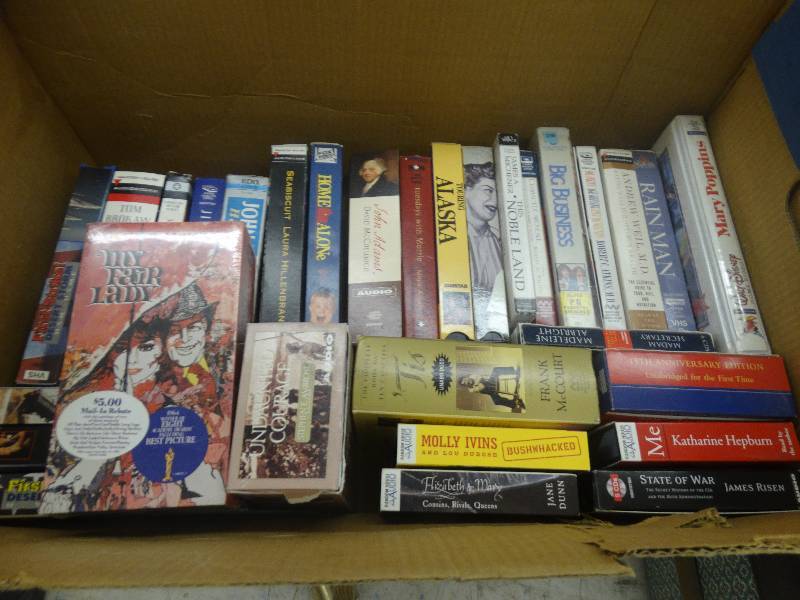 lot 1791 image: Box of VHS tapes.