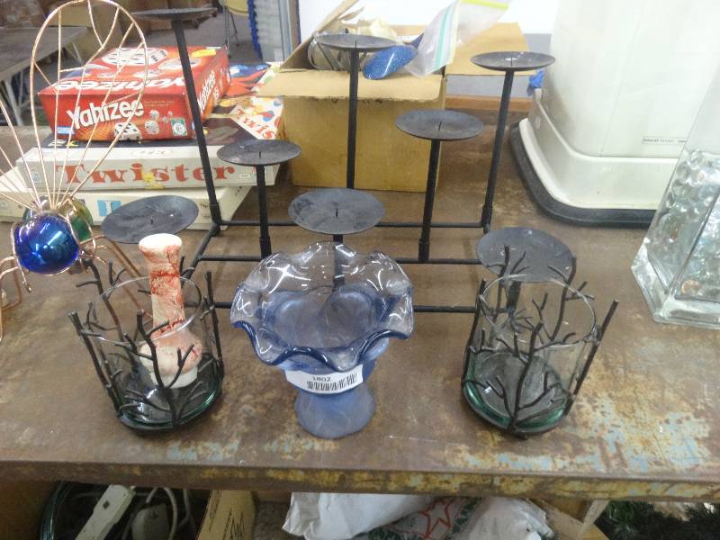 lot 1802 image: Decorative glassware & yard ornament.