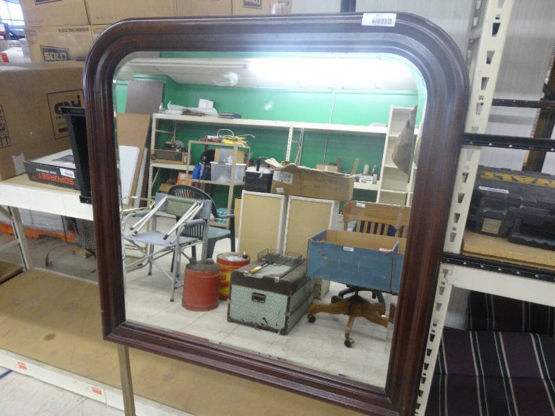 lot 1812 image: Wood frame dresser attachment mirror.