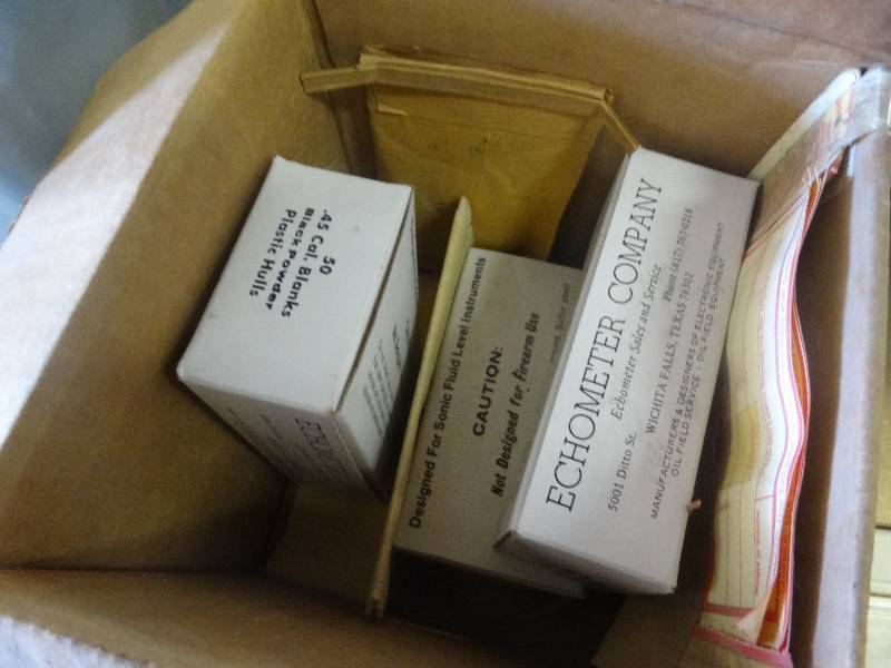 lot 1841 image: 3 Boxes of .45 cal. blanks. Not for firearms use.