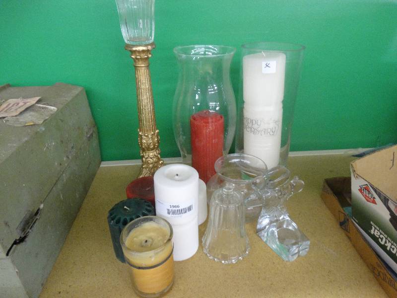 lot 1966 image: Candles & candle holders.