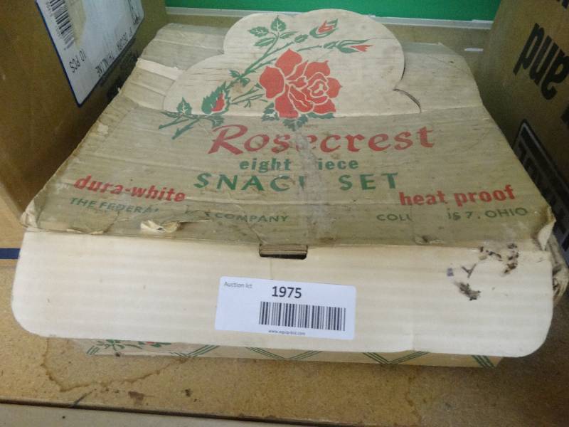 lot 1975 image: Rosecrest 8 piece snack set.