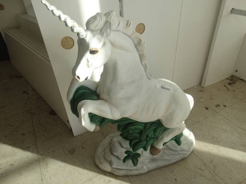 lot 2679 image: Heavy stone unicorn.