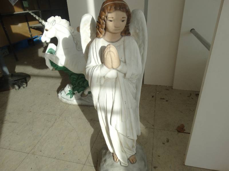 lot 2680 image: Heavy stone angel.