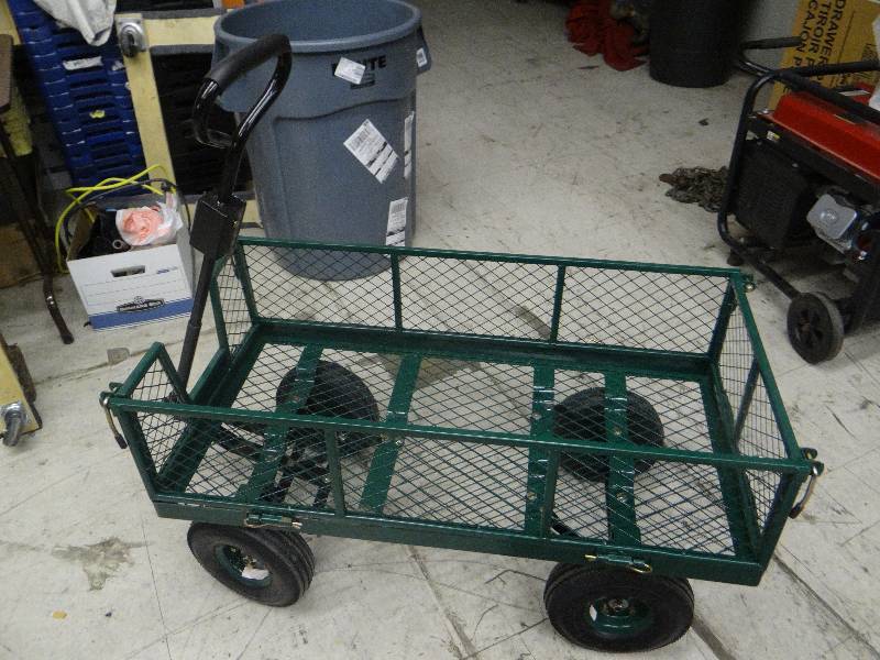 lot 1706 image: Garden cart with fold down sides