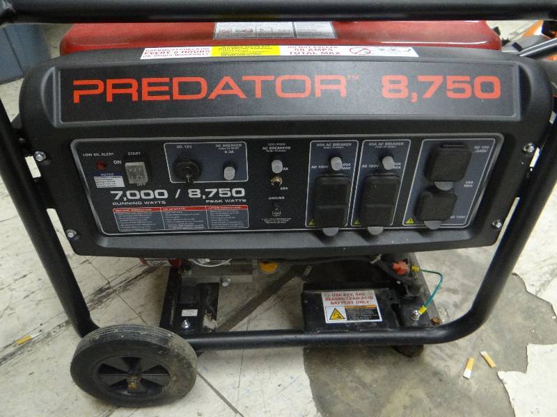 Predator 8750 watt gas generator North Wichita Estate Furniture And