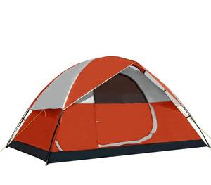 lot 3169 image: Pacific Pass 4 Person Family Dome Tent with Removable Rain Fly, Easy Set Up for Camp Backpacking Hiking Outdoor, 108.3 x 82.7 x 59.8 inches, Orange